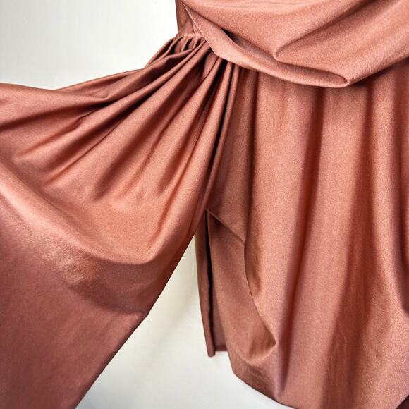 NWT Anthropologie Eugenia Fernandez Strapless Draped Mini Dress Bronze Large - Picture 6 of 15
